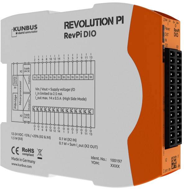 Moduł rozszerzeń PLC Revolution Pi by Kunbus RevPi DIO PR100197 24 V