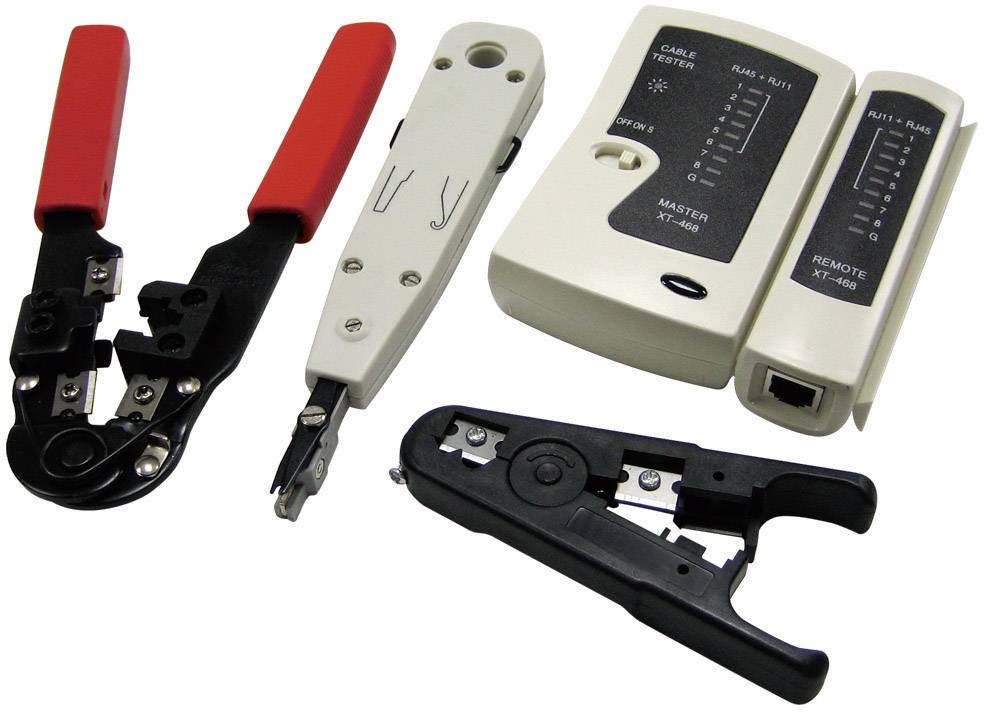 Zestaw narzędzi sieciowych LogiLink WZ0012, tester kabli RJ-45, zaciskarka - obrazek 1