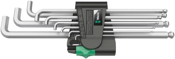 Wera 950 PKLS/9 SM SB wewnętrzny sześciokąt Zestaw kluczy trzpieniowych 1.5 mm, 2 mm, 2.5 mm, 3 mm, 4 mm, 5 mm, 6 mm, 8