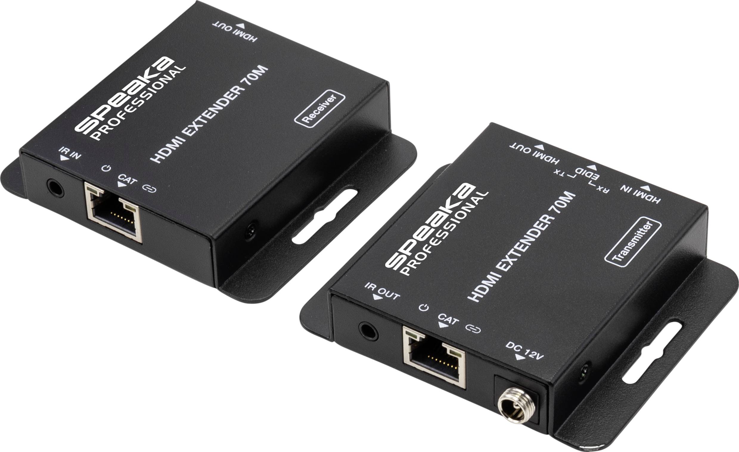 SpeaKa Professional SP-9424396 SP-HDE-200, 4K, transmisja przez kabel sieciowy RJ45, zasięg 70 m - obrazek 1