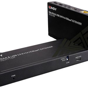 LINDY Cat.6 HDBaseT KVM Extender HDMI, IR (podczerwień), USB 2.0 Zestaw ekstendera HDBaseT (Nadajnik+odbiornik) przez ka LINDY Cat.6 HDBaseT KVM Extender HDMI, IR (podczerwień), USB 2.0 Zestaw ekstendera HDBaseT (Nadajnik+odbiornik) przez ka