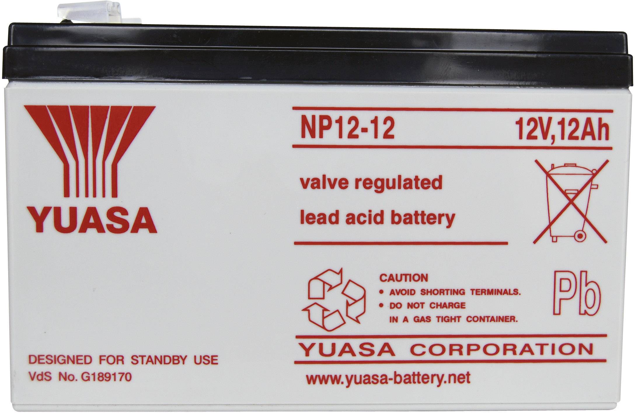 Akumulator ołowiowy Yuasa NP12-12 NP1212, AGM, 12 V, 12 Ah - obrazek 1