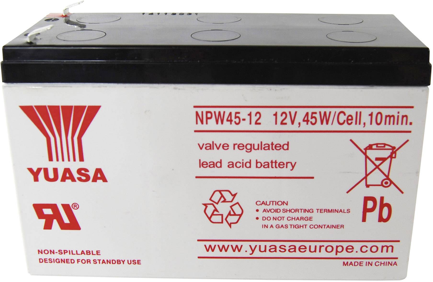 Akumulator ołowiowy Yuasa NPW45-12 NP45W/12, AGM, 12 V, 8.5 Ah - obrazek 1