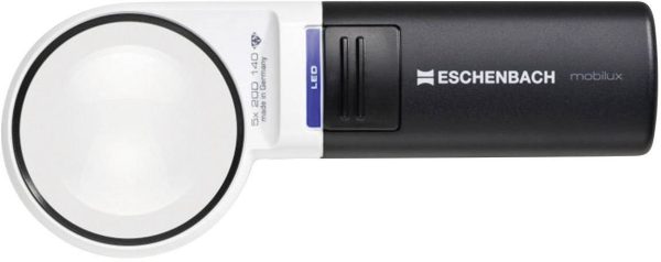 Lupa ręczna Eschenbach 15115 z oświetleniem LED Współczynnik powiększenia: 5 x Rozmiar soczewki: (Ø) 58 mm