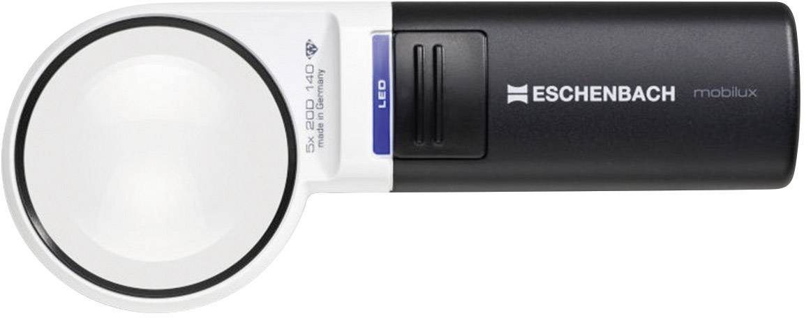 Lupa ręczna Eschenbach 15115 z oświetleniem LED Współczynnik powiększenia: 5 x Rozmiar soczewki: (Ø) 58 mm - obrazek 1