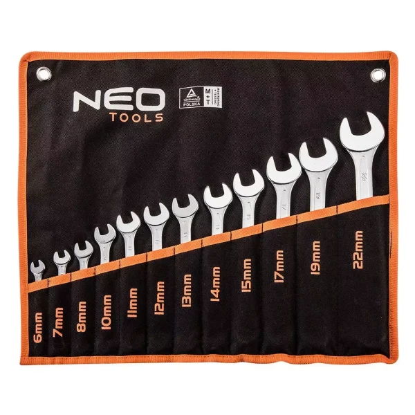 Klucze płasko-oczkowe 6-22 mm, zestaw 12 szt. NEO Tools 09-752 Klucze płasko-oczkowe 6-22 mm, zestaw 12 szt. NEO Tools 09-752