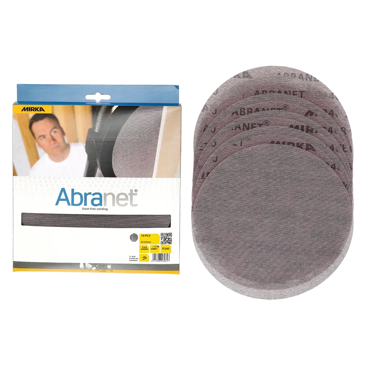 Krążki ścierne Mirka Abranet 225 mm P240 AE223F1025 10 szt. - obrazek 1