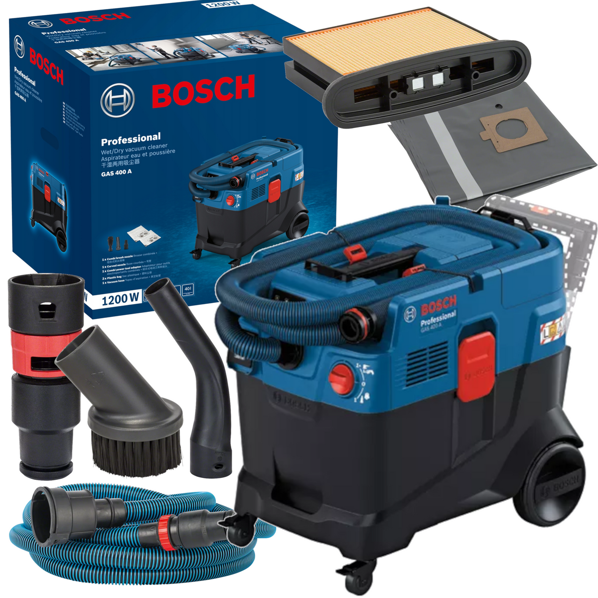 Odkurzacz uniwersalny Bosch GAS 400 A 06019M0020 - obrazek 1