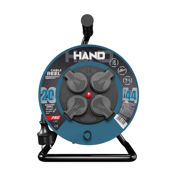 Przedłużacz bębnowy Hand Line KEL W-96300, 20M/3×1,5 Przedłużacz bębnowy Hand Line KEL W-96300, 20M/3×1,5