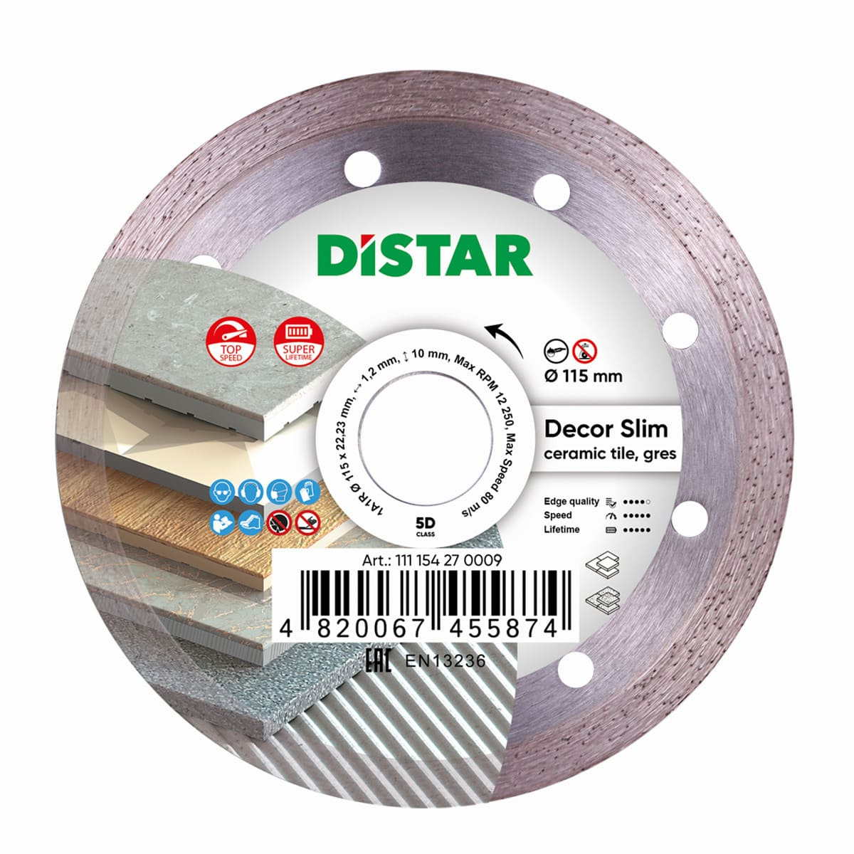 Tarcza diamentowa Distar 115x22,23 Decor Slim 11115427009 - obrazek 1