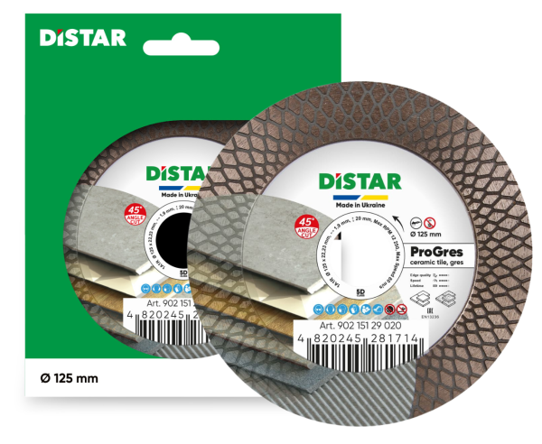 Tarcza diamentowa Distar 1A1R 125×1,9×8/20×22,23 PRO Gres 90215129020 Tarcza diamentowa Distar 1A1R 125×1,9×8/20×22,23 PRO Gres 90215129020