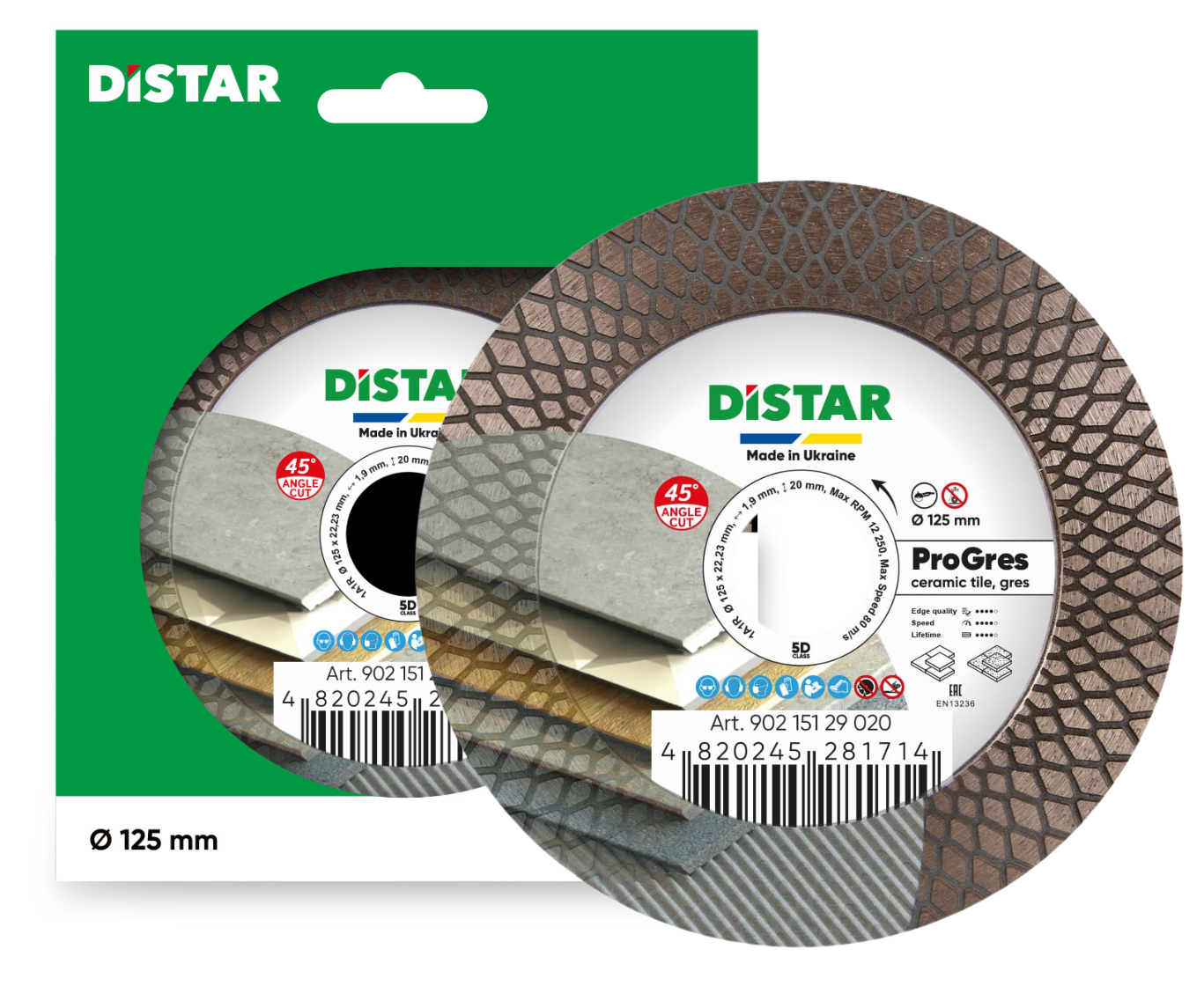 Tarcza diamentowa Distar 1A1R 125x1,9x8/20x22,23 PRO Gres 90215129020 - obrazek 1