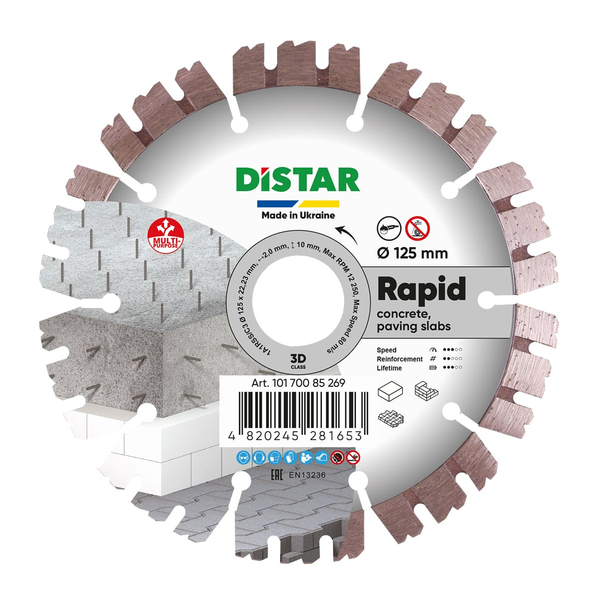 Tarcza diamentowa do cięcia betonu 125x22,23 mm Distar 10170085269 - obrazek 1