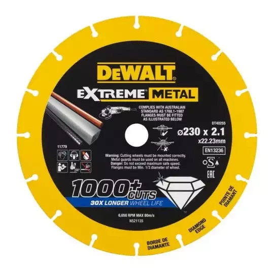Tarcza diamentowa do cięcia stali 230 mm 22,23, 2,1 mm Dewalt DT40255-QZ Tarcza diamentowa do cięcia stali 230 mm 22,23, 2,1 mm Dewalt DT40255-QZ