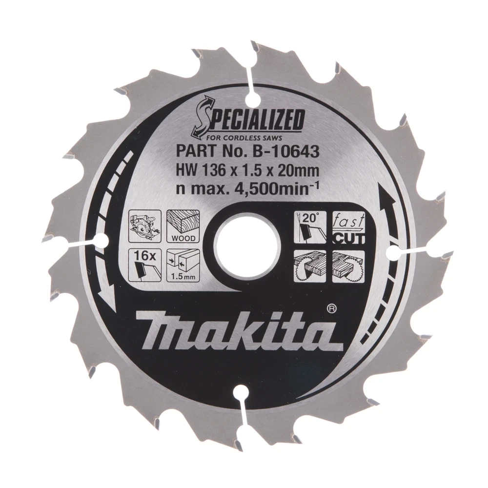 Tarcza do cięcia drewna 136x20 mm Makita B-10643 - obrazek 1