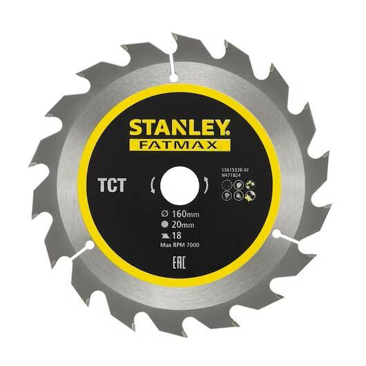 Tarcza do cięcia drewna TCT 160x20 18z Stanley FatMax STA15320-XJ - obrazek 1