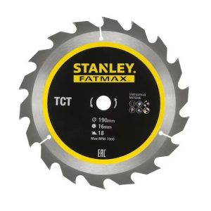 Tarcza do cięcia drewna TCT/HM 190×16 18z Stanley FatMax STA15370-XJ Tarcza do cięcia drewna TCT/HM 190×16 18z Stanley FatMax STA15370-XJ