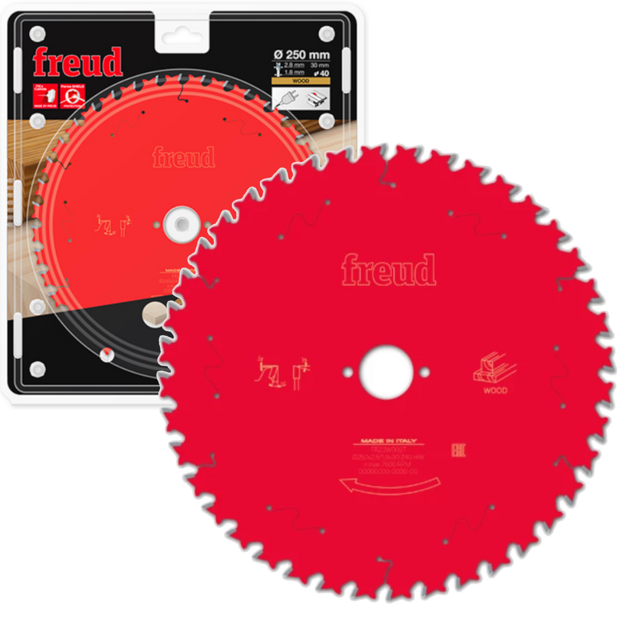 Tarcza do cięcia drewna uniwersalna 250x2,8/1,8x30 mm Z40 Freud FR23W002T - obrazek 1