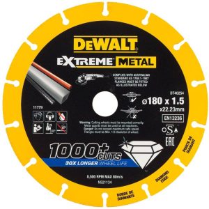 Tarcza do cięcia metalu Extreme 180 x 22,23 x 1,5 mm Dewalt Tarcza do cięcia metalu Extreme 180 x 22,23 x 1,5 mm Dewalt