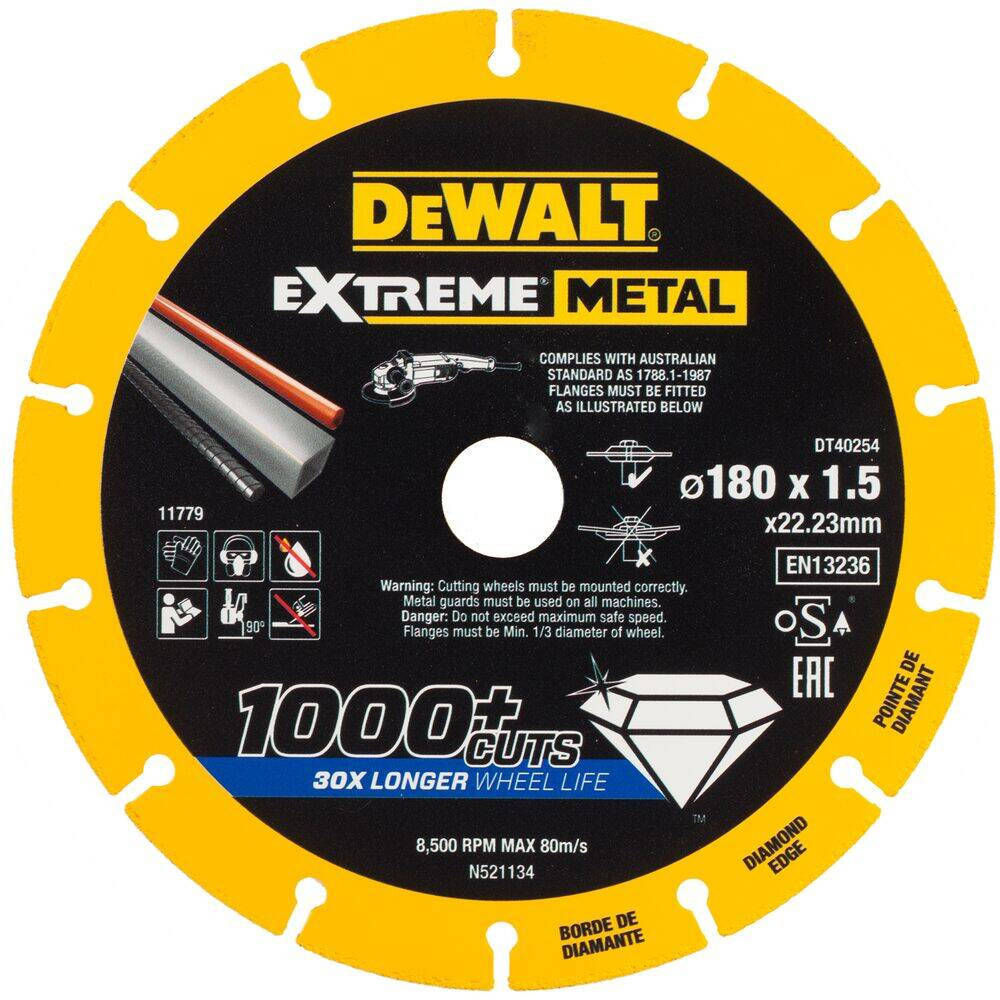 Tarcza do cięcia metalu Extreme 180 x 22,23 x 1,5 mm Dewalt - obrazek 1