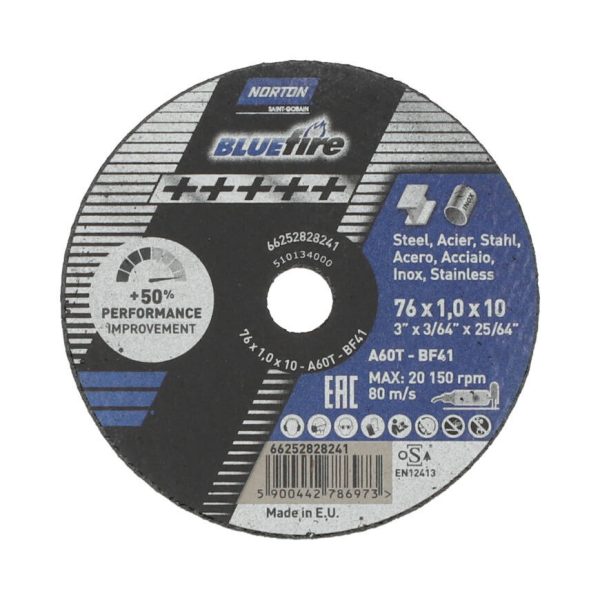 Tarcza do cięcia metalu Norton 66252828241 76×1,0x10mm Tarcza do cięcia metalu Norton 66252828241 76×1,0x10mm