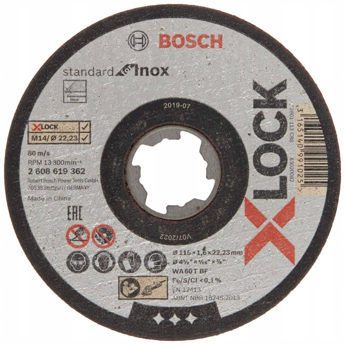 Tarcza do cięcia stali nierdzewnej X-LOCK Bosch 2608619362 - obrazek 1