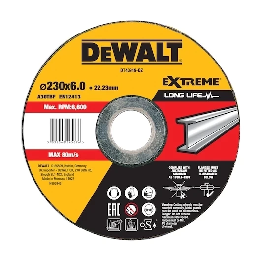 Tarcza do szlifowania metalu 230x22,23 DeWalt DT43919 - obrazek 1
