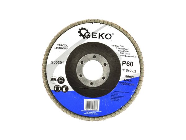 Tarcza listkowa 115 mm P60 GEKO G00301 Tarcza listkowa 115 mm P60 GEKO G00301