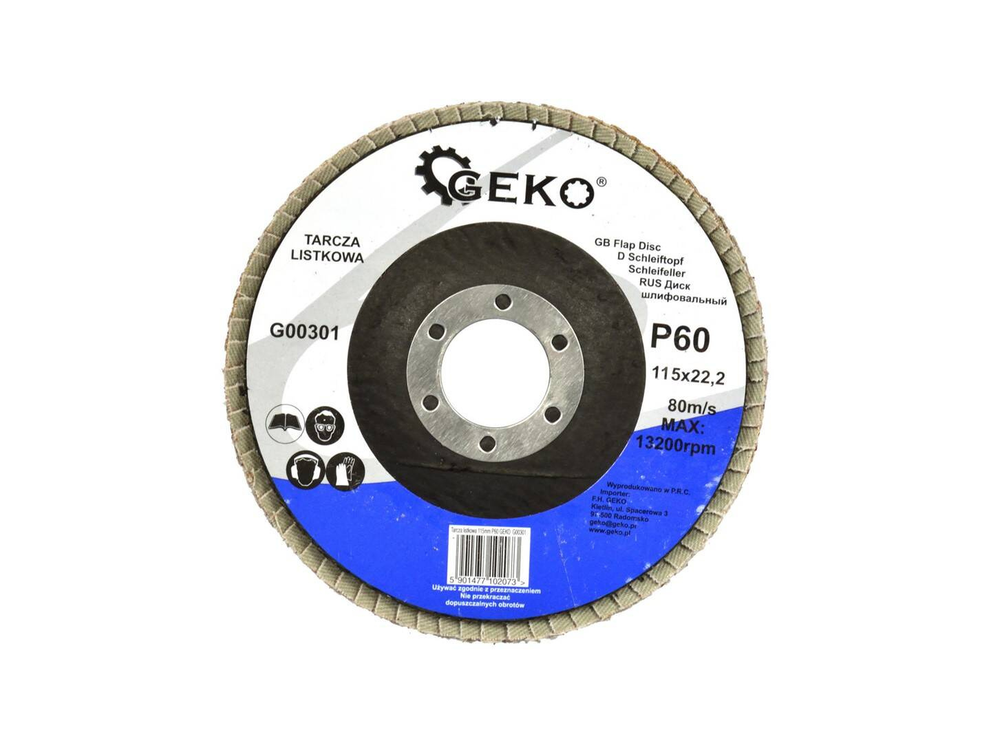Tarcza listkowa 115 mm P60 GEKO G00301 - obrazek 1