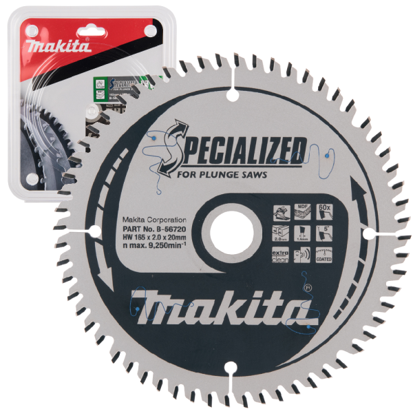 Tarcza tnąca do MDF/laminatu Makita 165x20mm 60Z B-56720 Tarcza tnąca do MDF/laminatu Makita 165x20mm 60Z B-56720