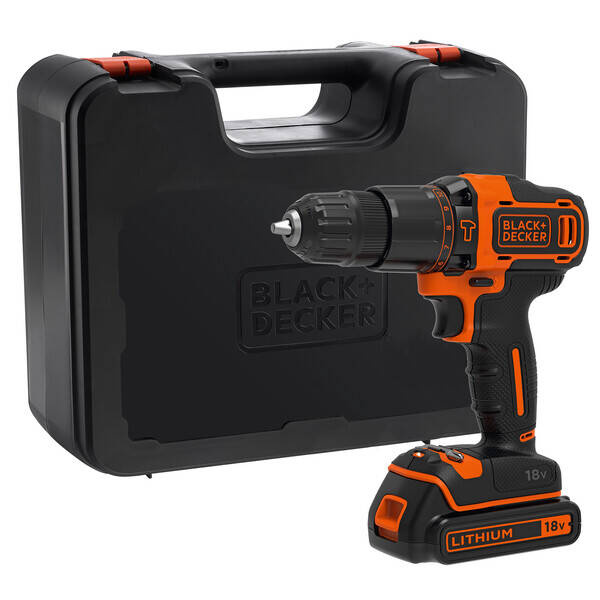 Wiertarko-wkrętarka udarowa Black Decker BDCHD18K-QW z akumulatorem, ładowarką i walizką - obrazek 1