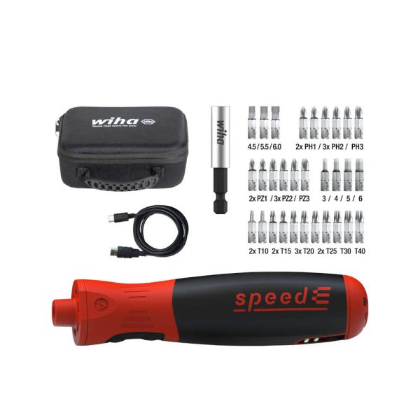 Wkrętak elektryczny Wiha speedE PocketDrive z bitami i etui Wkrętak elektryczny Wiha speedE PocketDrive z bitami i etui