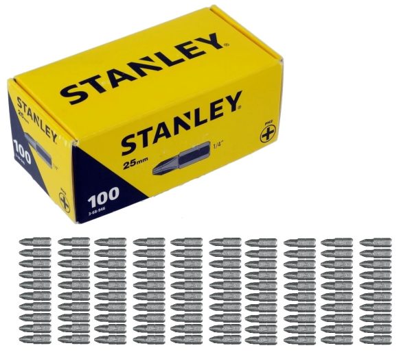 Zestaw 100 szt. bitów PH2 Stanley 3-68-946 Zestaw 100 szt. bitów PH2 Stanley 3-68-946