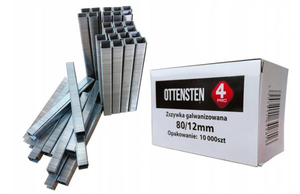 Zestaw 10000 szt. zszywek tapicerskich 80/12mm, galwanizowanych 4PRO ZTA8012G Zestaw 10000 szt. zszywek tapicerskich 80/12mm, galwanizowanych 4PRO ZTA8012G