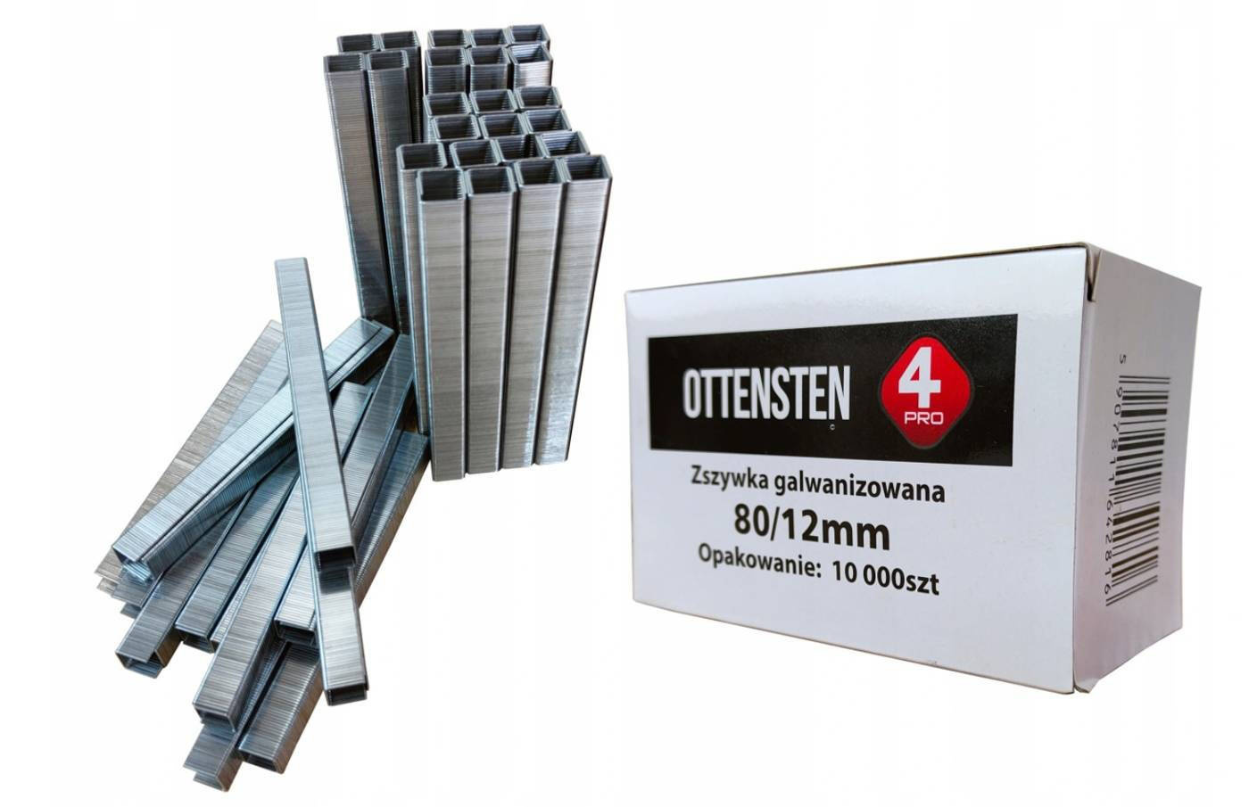 Zestaw 10000 szt. zszywek tapicerskich 80/12mm, galwanizowanych 4PRO ZTA8012G - obrazek 1