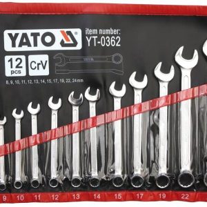 Zestaw 12 szt. kluczy płasko oczkowych 8-24 mm Yato YT-0362 Zestaw 12 szt. kluczy płasko oczkowych 8-24 mm Yato YT-0362