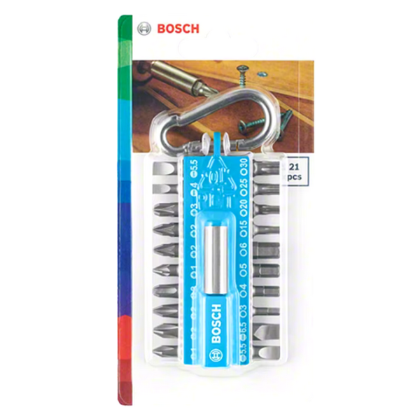 Zestaw 25 szt. bitów PH, PZ, TX, SL, HEX z karabińczykiem Bosch 2607002822 Zestaw 25 szt. bitów PH, PZ, TX, SL, HEX z karabińczykiem Bosch 2607002822