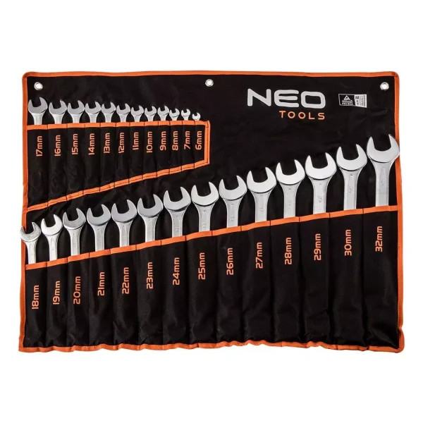 Zestaw 26 szt. kluczy płasko oczkowych 6-32 mm NEO Tools 09-754 Zestaw 26 szt. kluczy płasko oczkowych 6-32 mm NEO Tools 09-754