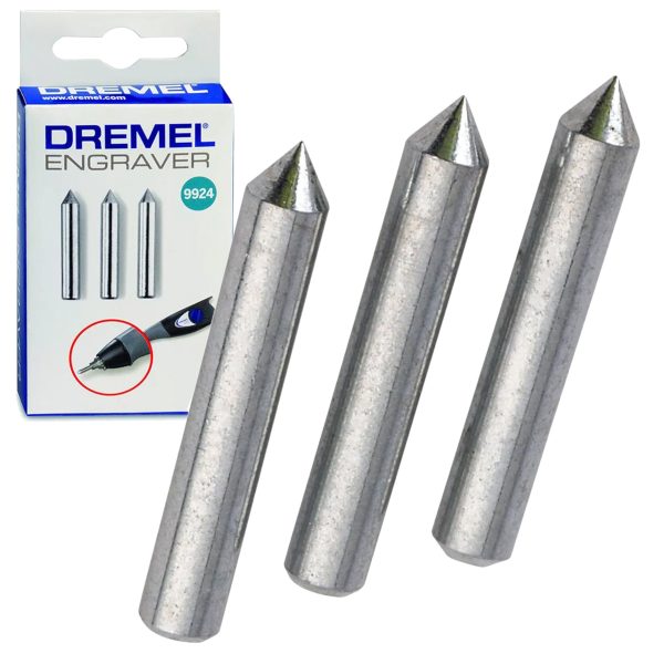 Zestaw 3 szt. karbidowych końcówek do grawerowania Dremel 26159924JA