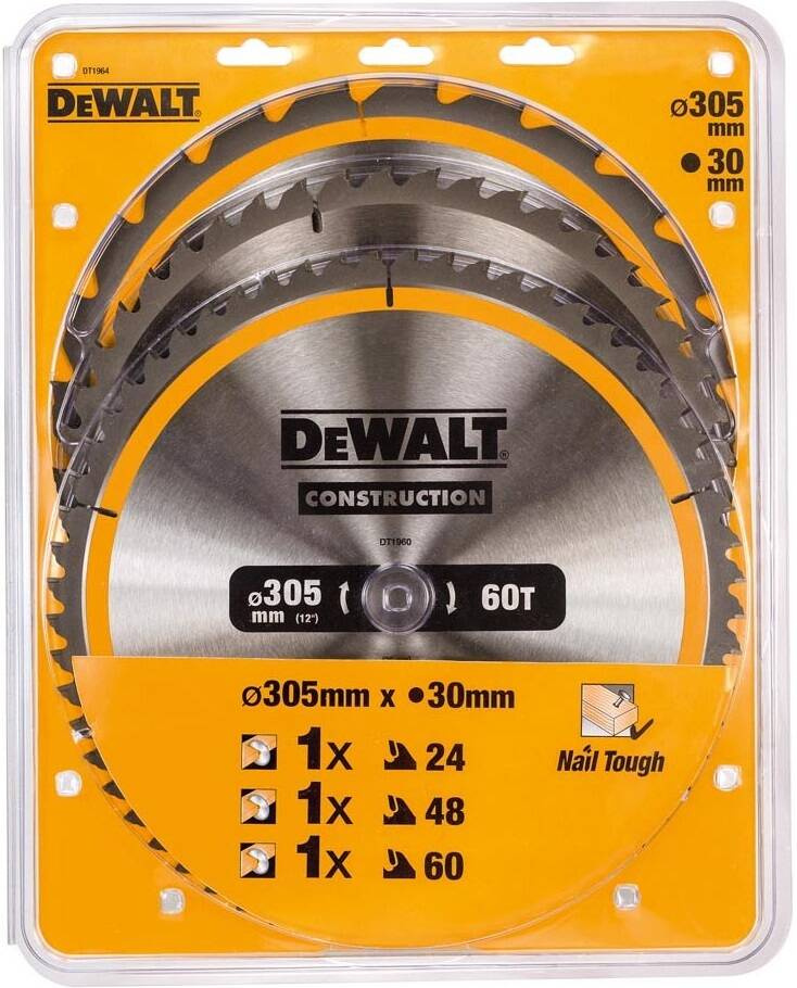 Zestaw 3 szt. tarcz tnących do drewna 305x30 DeWALT DT1964-QZ - obrazek 1