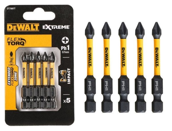 Zestaw 5 szt. bitów PH1 57 mm Dewalt DT7997T-QZ Zestaw 5 szt. bitów PH1 57 mm Dewalt DT7997T-QZ