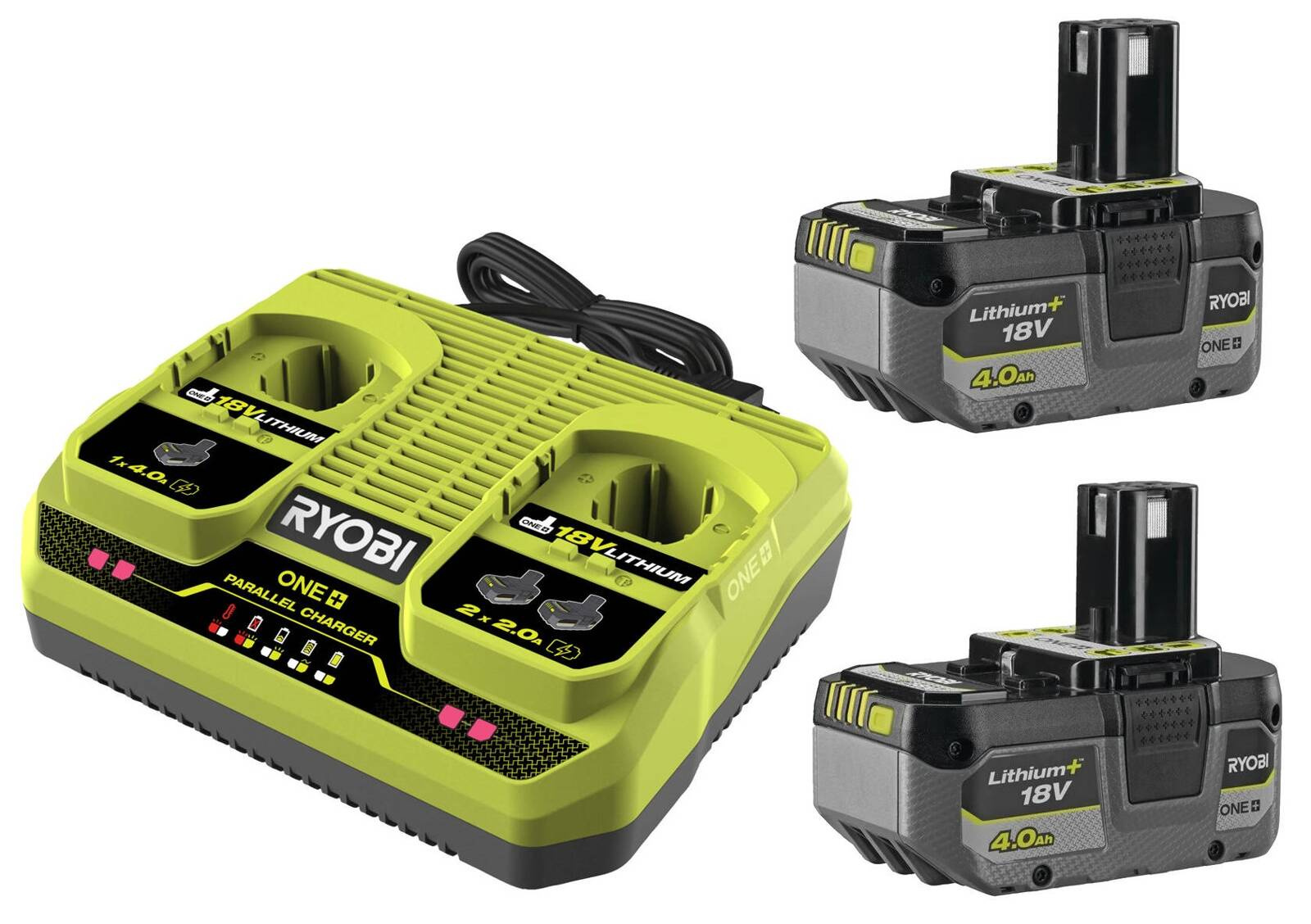 Zestaw zasilający Ryobi RC18240 + 2x RB1840X - obrazek 1