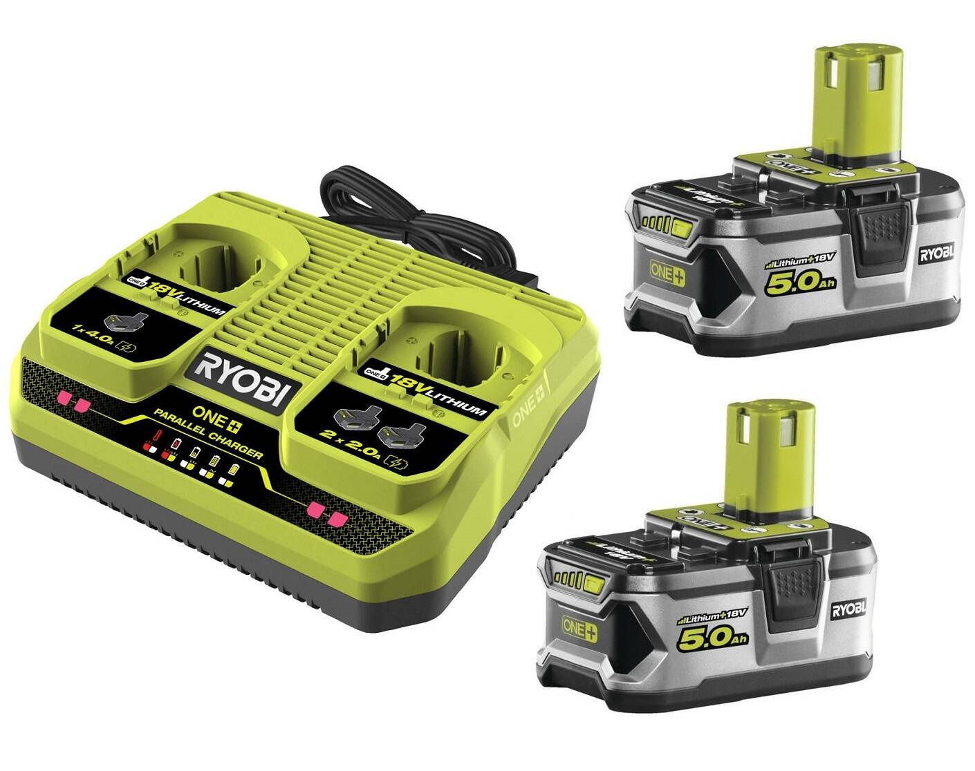 Zestaw zasilający Ryobi RC18240 + 2x RB18L50 - obrazek 1