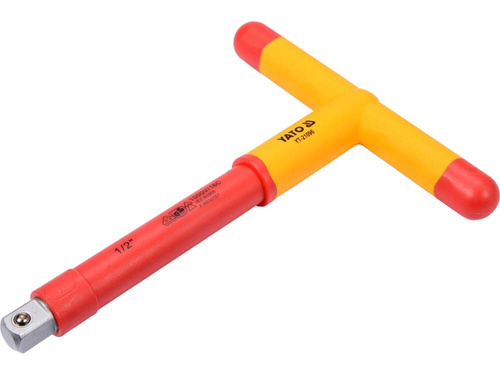 Izolowana rękojeść typu T z zabierakiem 1/2″ Yato YT-21096 VDE Izolowana rękojeść typu T z zabierakiem 1/2″ Yato YT-21096 VDE