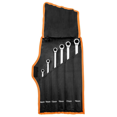 Klucze oczkowe z grzechotką, długie, zestaw 6 szt., 8 – 19 mm NEO Tools 09-370 Klucze oczkowe z grzechotką, długie, zestaw 6 szt., 8 – 19 mm NEO Tools 09-370
