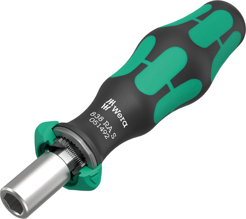 Rękojeść z uchwytem do bitów Wera 838 RA S, z funkcją grzechotki 1/4″ 05051492001 Rękojeść z uchwytem do bitów Wera 838 RA S, z funkcją grzechotki 1/4″ 05051492001