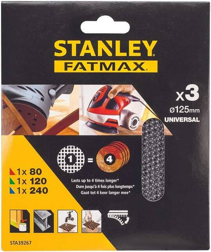 Siatki ścierne 80/120/240 Stanley Fatmax STA39267-XJ - obrazek 1