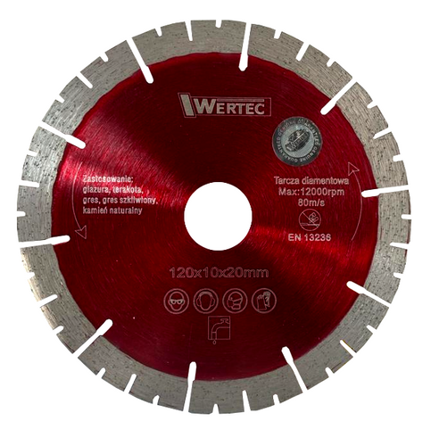 Tarcza diamentowa 120x10x20mm WERTEC WTDC120 - obrazek 1