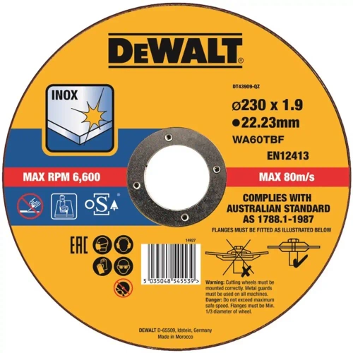 Tarcza do cięcia metalu 230x22,23 mm DeWalt DT43909-QZ - obrazek 1