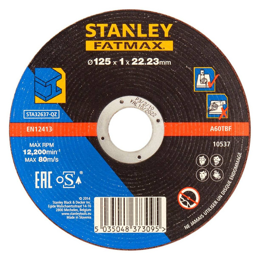 Tarcza do cięcia metalu Stanley Fatmax STA32637-QZ 125×22,23×1 mm Tarcza do cięcia metalu Stanley Fatmax STA32637-QZ 125×22,23×1 mm